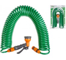 Шланг витой 15м + поливочный набор STARTUL GARDEN (ST6012-09) (спиральный)