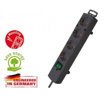 Удлинитель 2м (4 роз., 3.3кВт, с/з, выкл., ПВС) черный Brennenstuhl Comfort-Line (провод 3х1,5мм2, сила тока 16А, с/з - с заземляющим контактом)