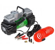 Компрессор автомобильный ECO AE-028-1 (70л/мин, 10bar, 280Вт, 12В) (12В, 280Вт, 10bar, 70л/мин, 2 цилиндра, фонарь, сумка)