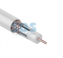 Кабель RG-6U+Cu (75 Ом), Cu/Al/Cu 48 % (бухта 100 м) белый PROconnect (для подключения систем телевидения  Телевизионный кабель)