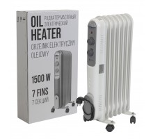 Радиатор масляный электрический (220-240V,50/60Гц,1500Вт,7 секций 11х58см,3 режима нагрева,защ. от перегрева,33х24х62.5см)