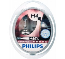 Автолампа H4 (60/55)+50% P43t-38 VISION PLUS (2шт) 12V