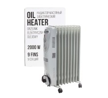 Радиатор масляный электрический (220-240V,50/60Гц,2000Вт,9 секций 15х58см,3 режима нагрева,защ. от перегрева,40.5х24х62.5см)