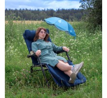 Шезлонг складной в комплекте с зонтом садовым